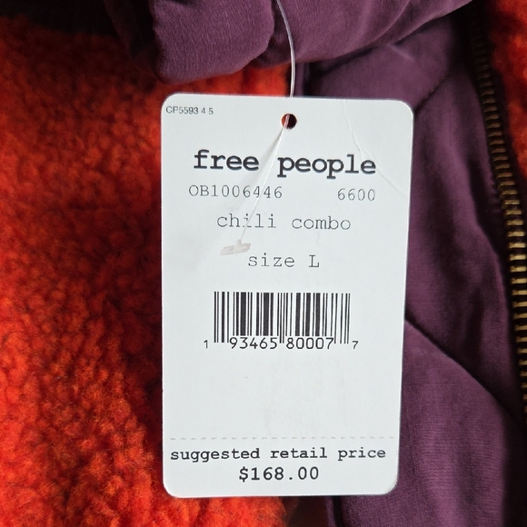 Free People Rivington Sherpa Zip Up Jacket NWT - Picture 5 of 8